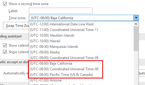 Outlook Second time zone - Microsoft Q&A