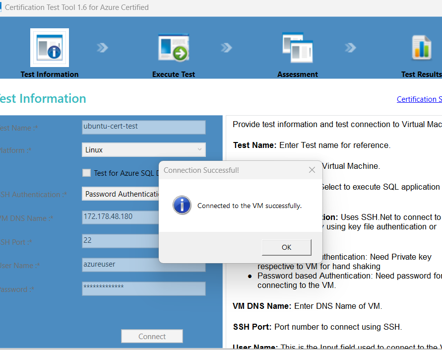 I am trying to test my VM with the Certification Test Tool 1.6. but it ...