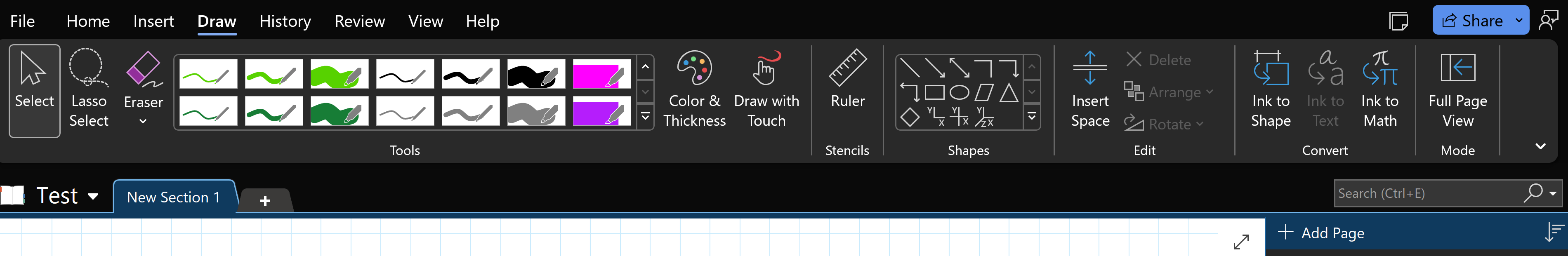 Different Drawing Tools Available in Exact Same Verion of OneNote ...