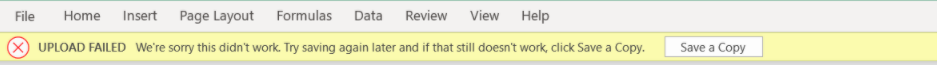 Upload failed - excel - Microsoft Q&A