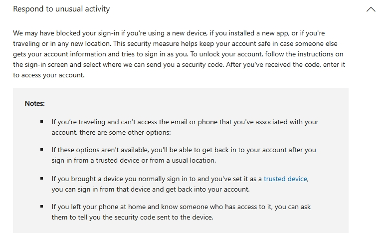 Blocked hotmail account; no receipt of sms and no response to request ...