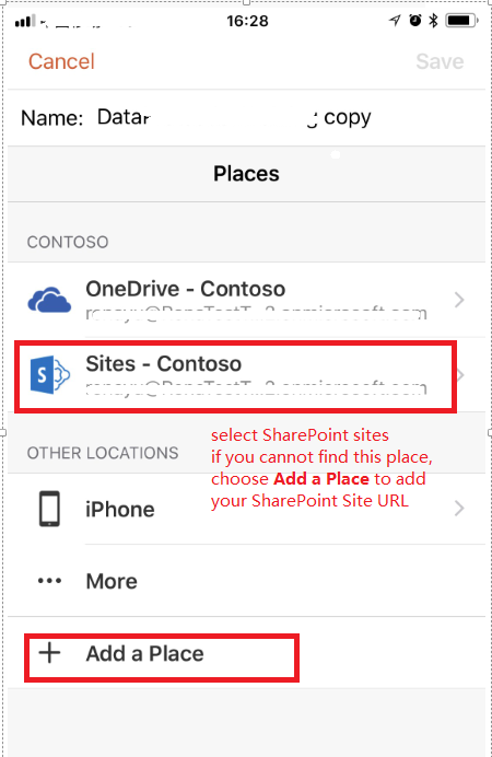 upload file from iOS device to one drive sharepoint - Microsoft Q&A