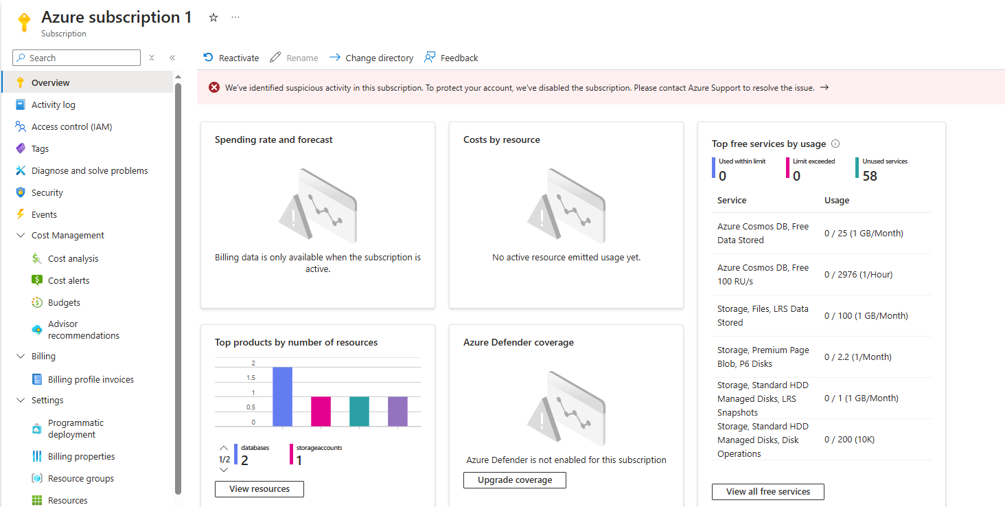 How to reactivate Azure subscription - Microsoft Q&A