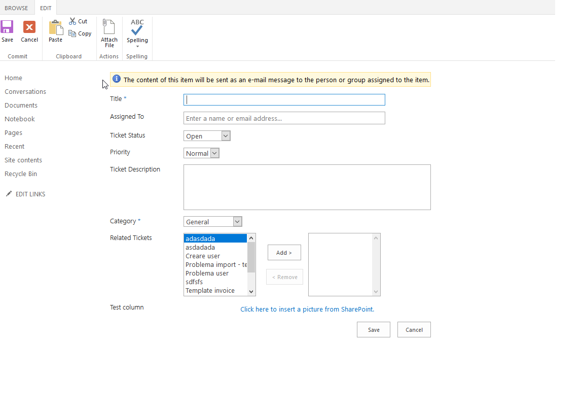 SharePoint Issue Tracking - add screnshots to comments section ...