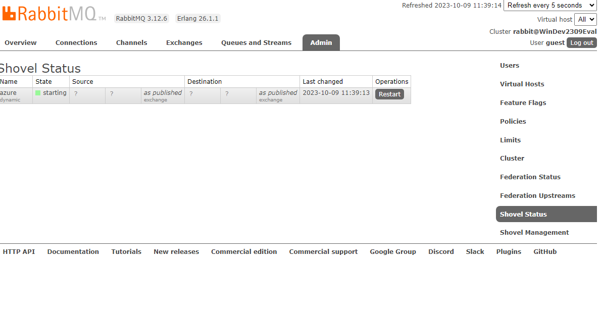 Local Rabbitmq problem with connection to Azura service bus Microsoft Q&A