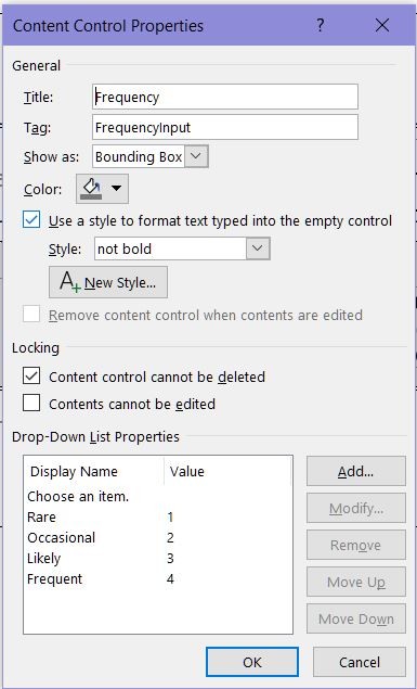 Using 2 drop-down list content controls, how do I pull the values into ...