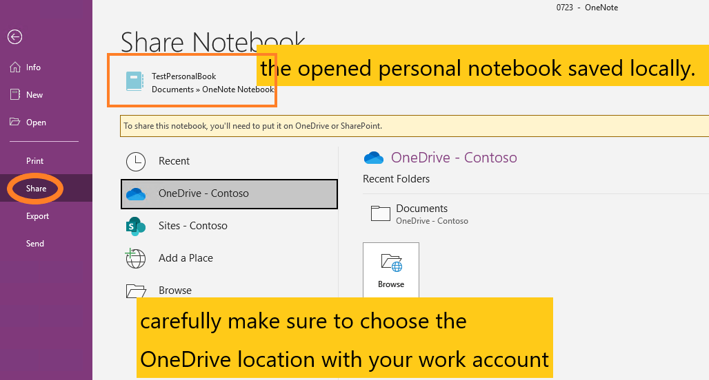 Moving OneNote Notebook in personal account to work account - Microsoft Q&A