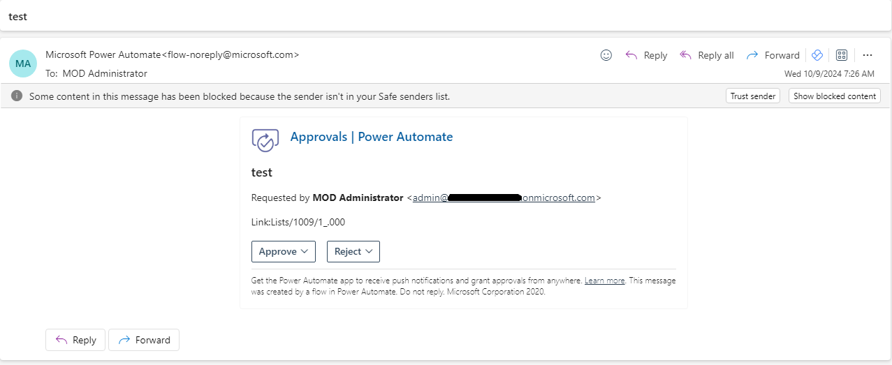 Power Automate - Start and Wait for Approval Item Link Issue ...