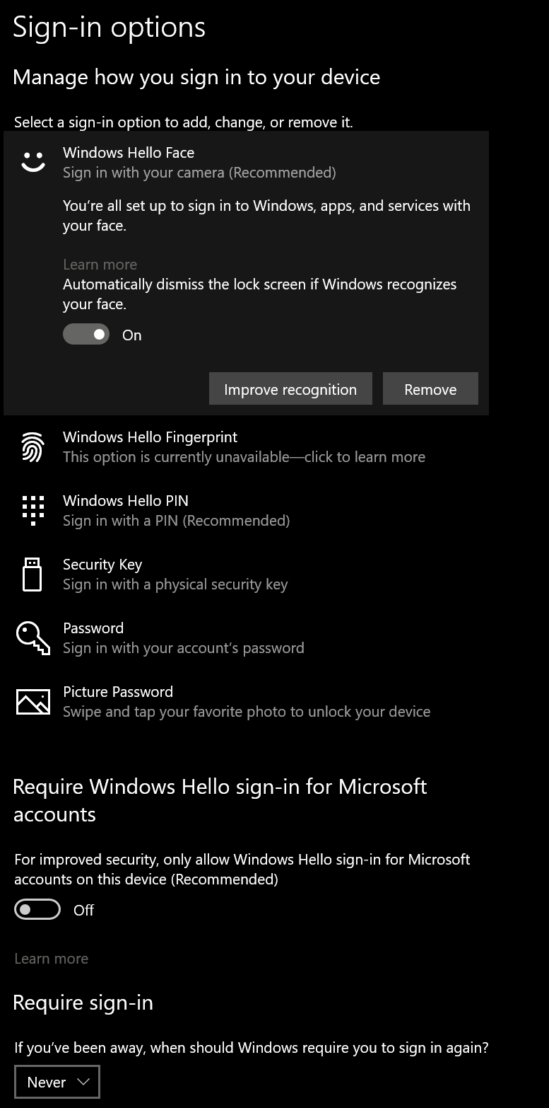 Disabling Windows Hello and automatically signing in is being difficult ...