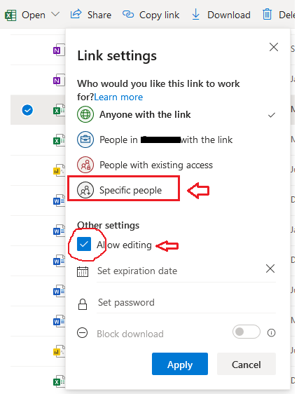 Variable Sharing Permission Levels on Excel Online - Microsoft Q&A
