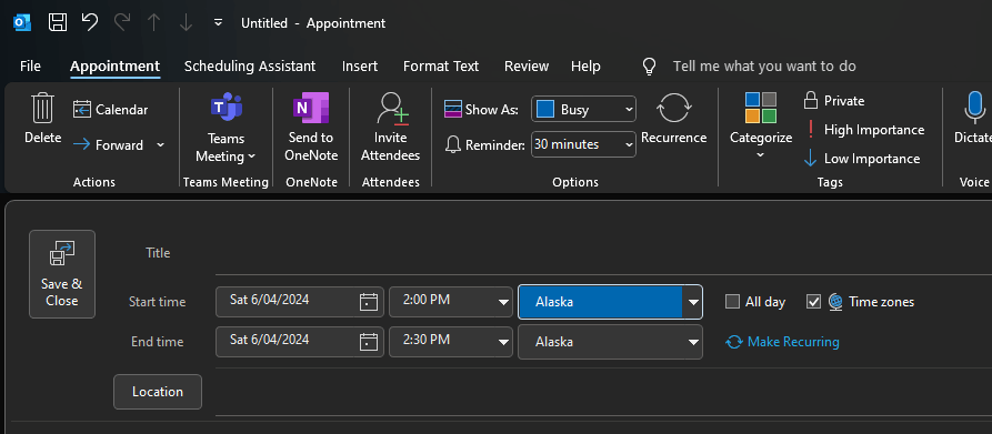 Creating all day appointment based on different time zone - Microsoft Q&A