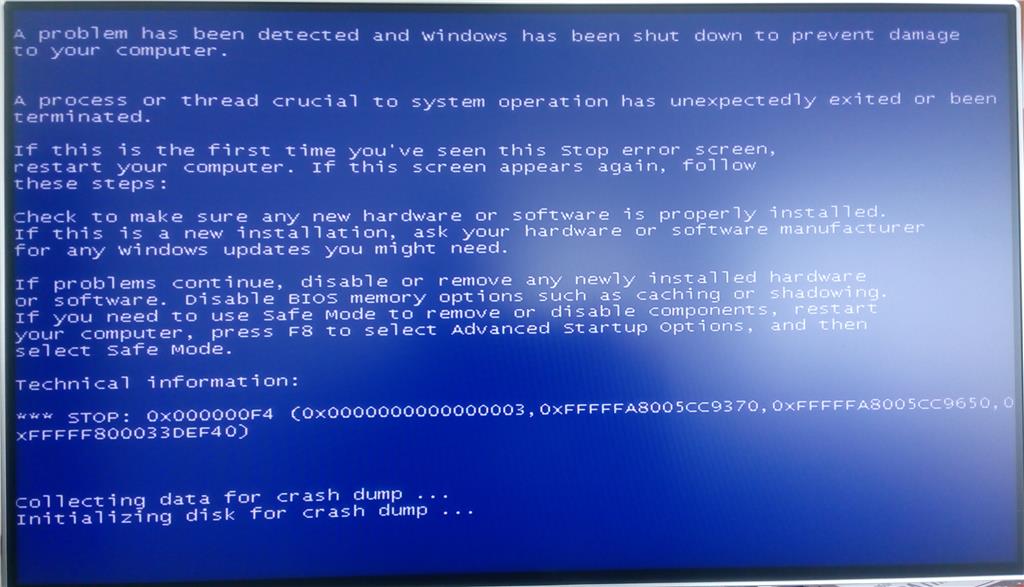 BSOD Error Message 0x0000004F and 0x0000007A before - Microsoft Q&A