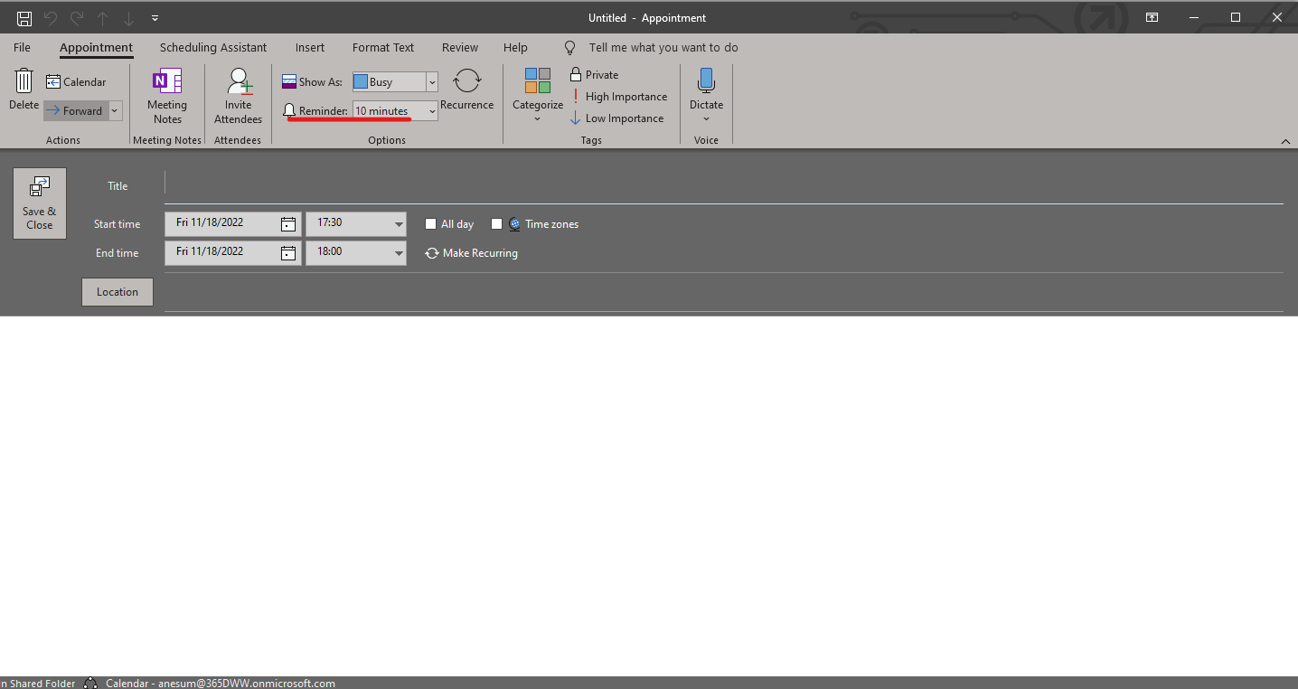 How do I always add a notification that will show up in the meeting ...