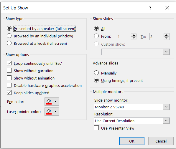 Can't get powerpoint to play continuously - Microsoft Q&A