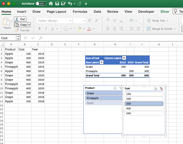 Excel Pivot Chart Slicers- Windows to Mac not working - Microsoft Q&A