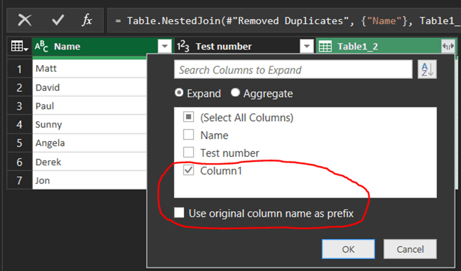 How to have new column data follow data entries from an external data ...