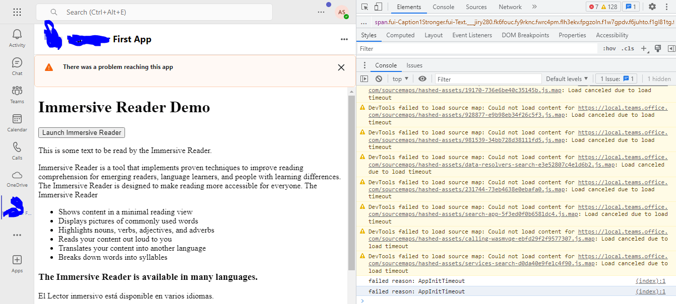 Ms teams there was a problem reaching this app while loading custom