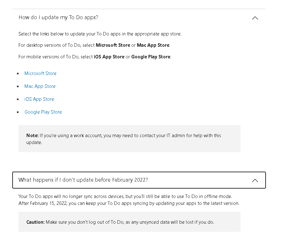 I am unable to update To Do app on my computer. I am running a Mac at ...