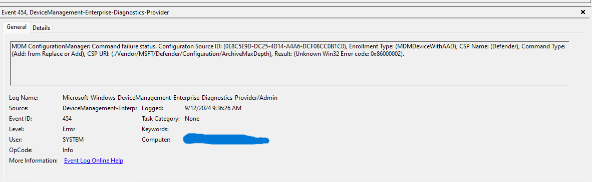 Archive Max Depth Error