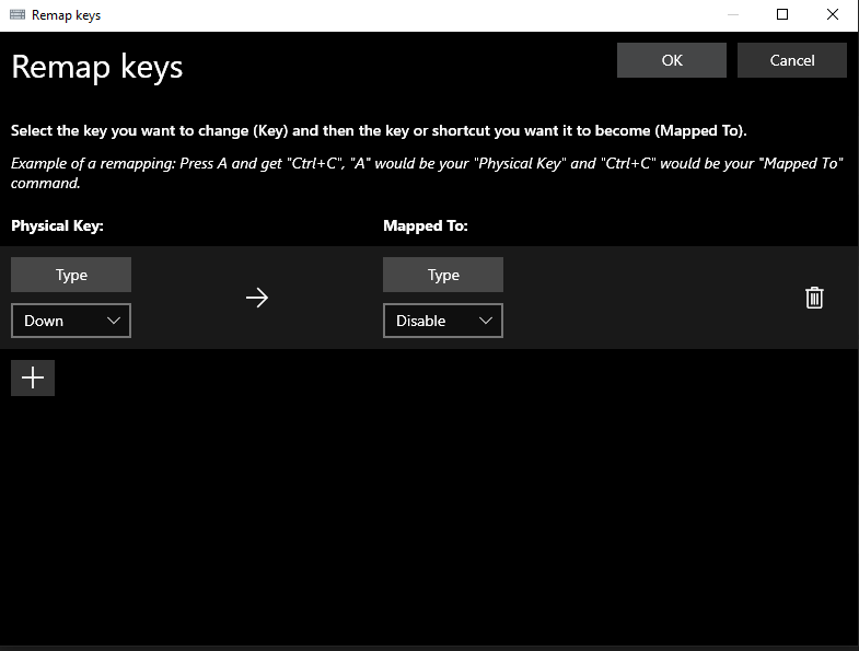 How to disable a specific key? - Microsoft Q&A