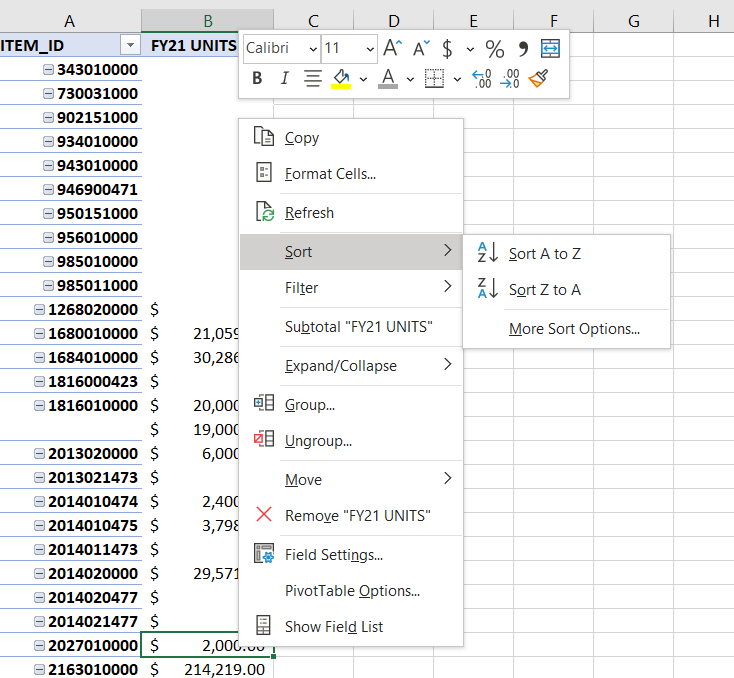 Pivot Sorting Numbers as Text on DEAFULT - Microsoft Q&A