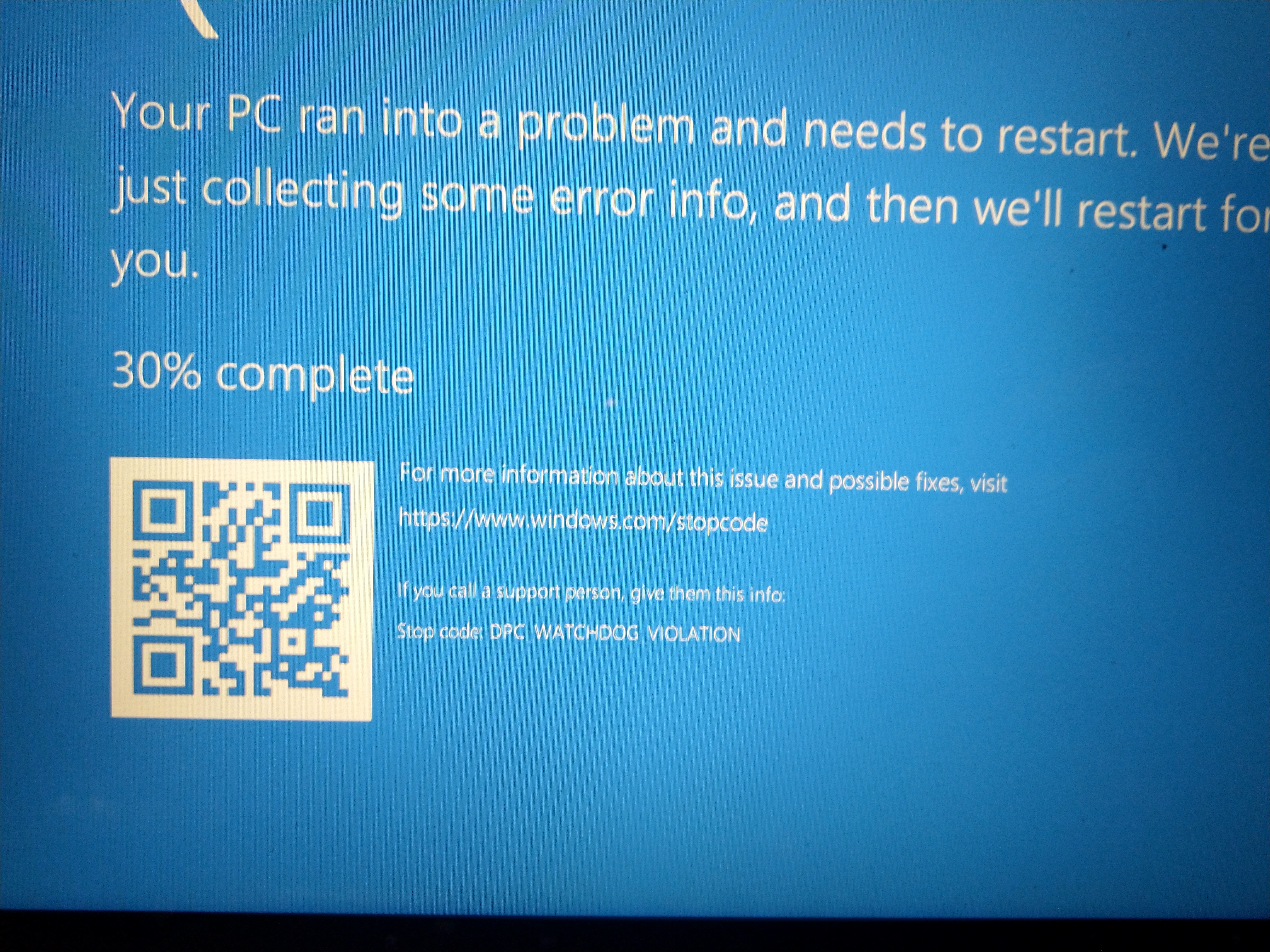 Getting a blue screen in windows saying 