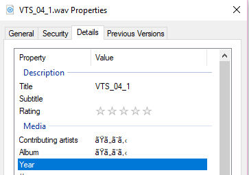 Windows Explorer displays Wav metadata with wrong encoding - Microsoft Q&A