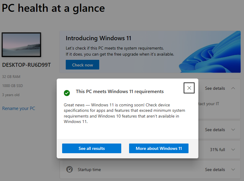 Trying to upgrade to Win 11 from 10 but I don't see the free upgrade ...