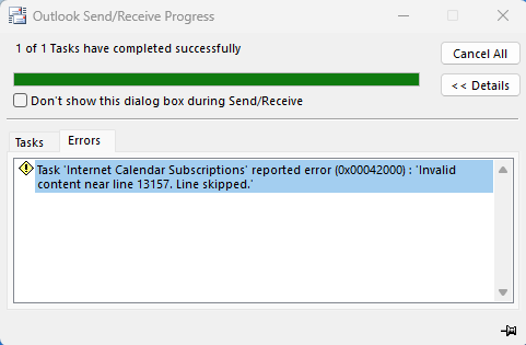 Outlook Error 0x00042000 and 0x0004003D - Microsoft Q&A