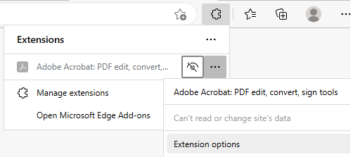 Enable Adobe Acrobat extension for Microsoft Edge