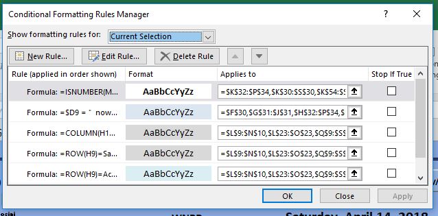 Please explain how to diagnose problems in the Conditional Format Rules ...