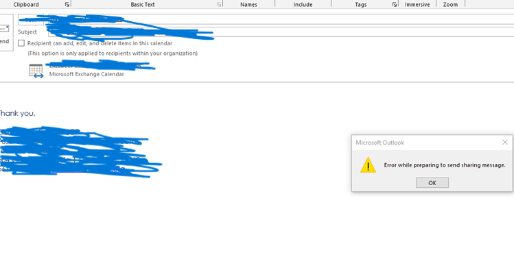 Outlook error