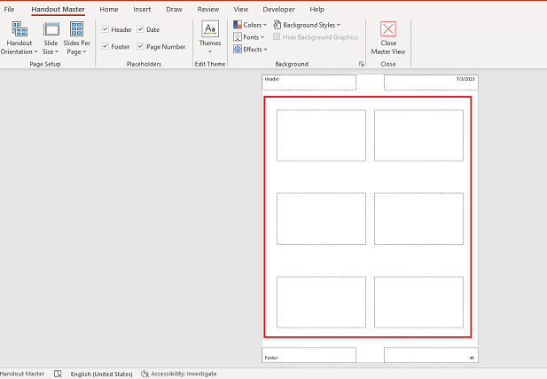 How can I increase the size of the six boxes on the handout sheet in ...