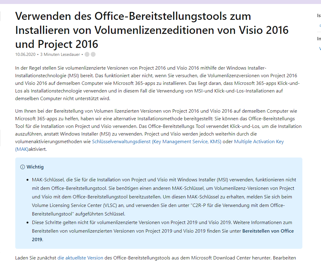 MS Project installieren, trotz Office 365 - Microsoft Q&A