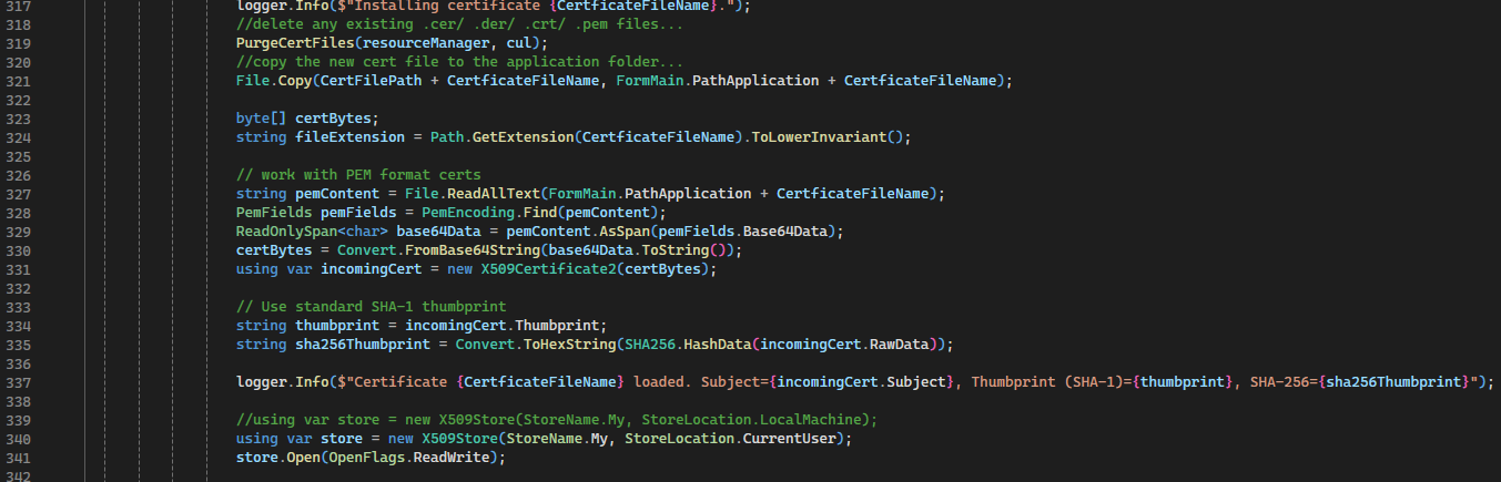 What security settings are required to make an x.509 certificate that ...