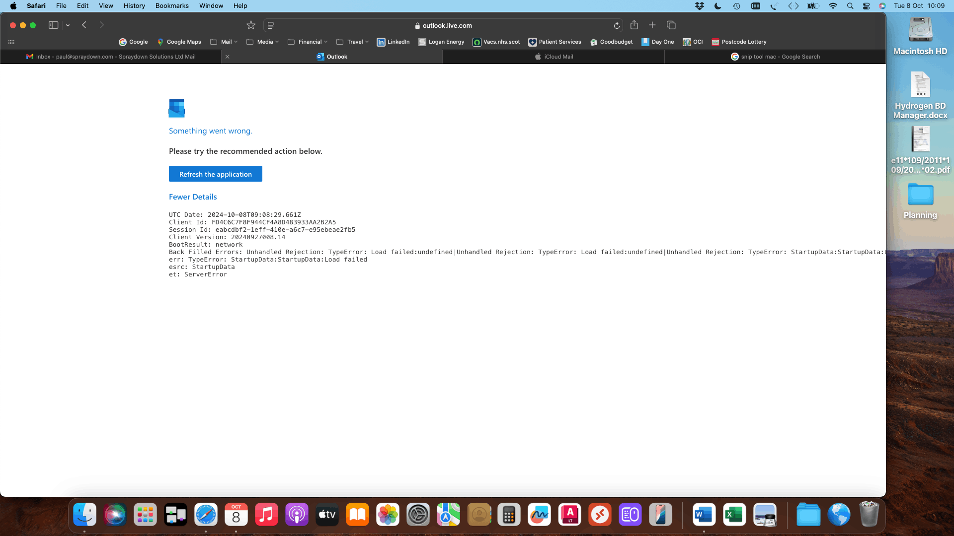 My outlook keeps stopping with the following error message - Microsoft Q&A