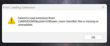 Manifest file is missing or unreadable] 放っておいても大丈夫ですか
