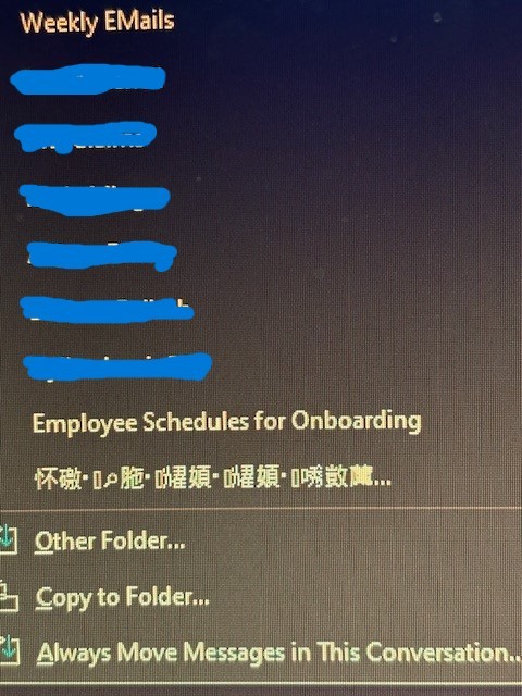 Folder named with Chinese characters appearing under the 