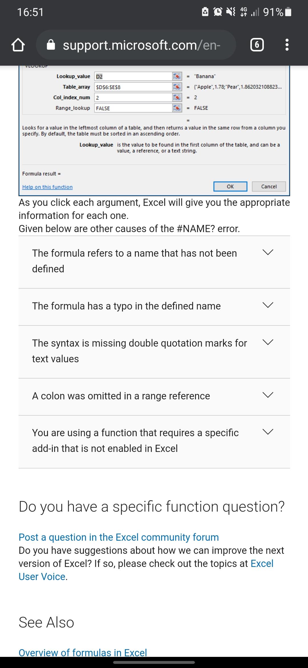#NAME? appears in the middle of my Excel Table (not a Pivot ...