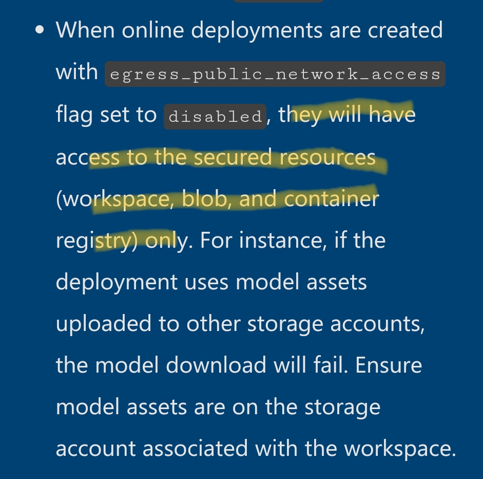 Azure Machine learning managed online endpoint private networking ...
