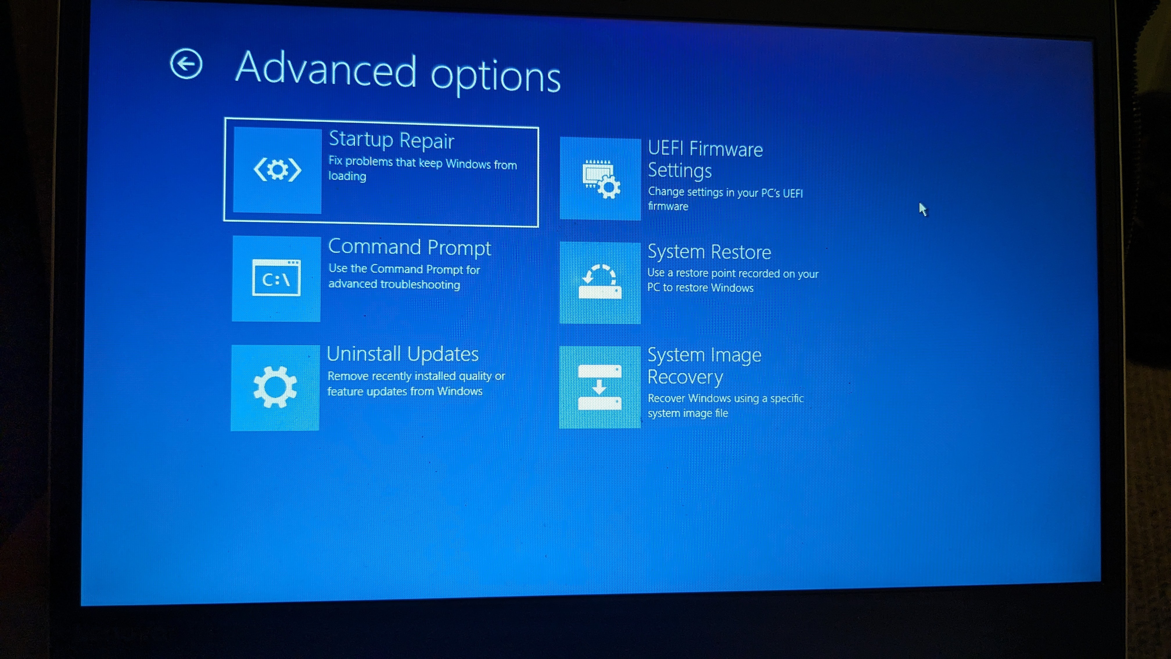 Laptop stuck on recovery screen - Microsoft Q&A