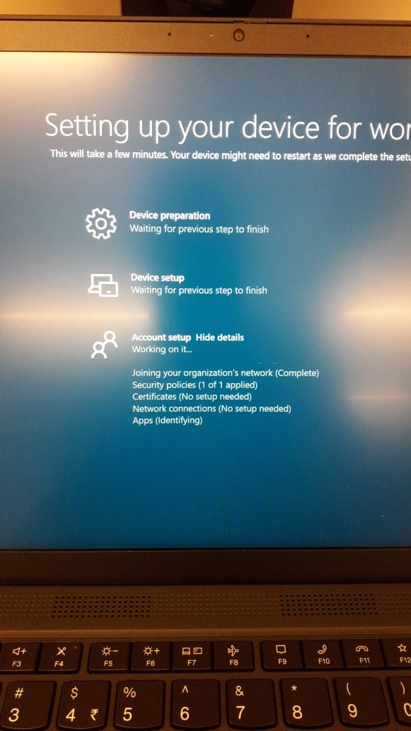 What could be reason to fail the device enrollment to Intune via