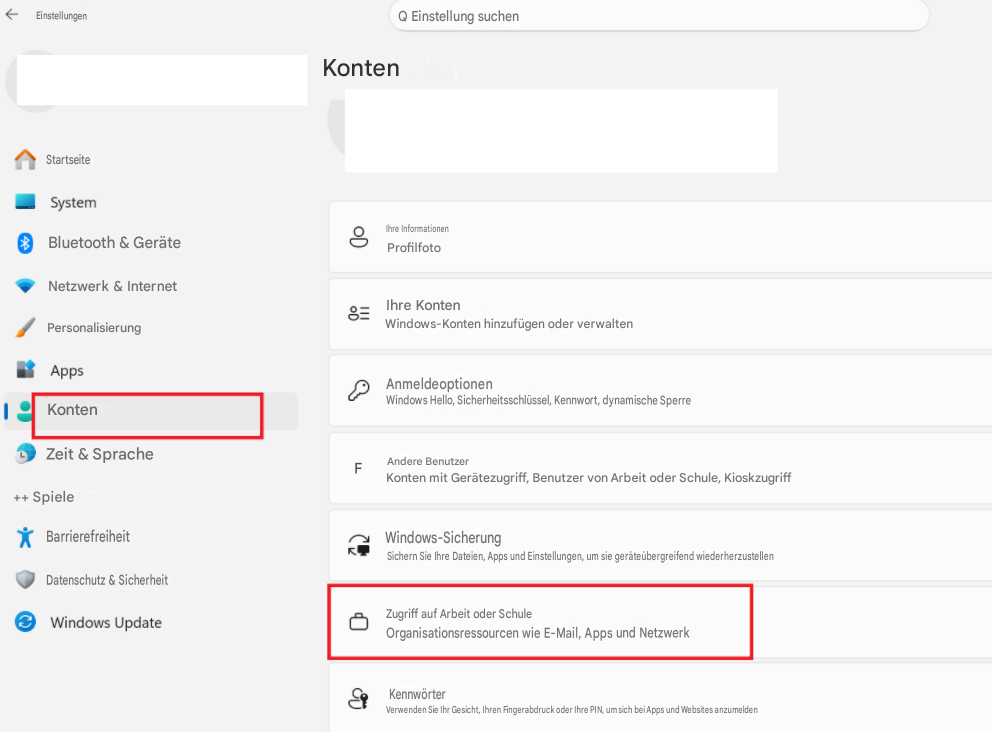 ←EinstellungenQ Einstellung suchenKontenStartseiteSystemBluetooth & Geräte8Ihre InformationenProfilfotoNetzwerk & InternetPersonalisierung8=Ihre KontenWindows-Konten hinzufügen oder verwaltenAppsAnmeldeoptionenWindows Hello, Sicherheitsschlüssel, Kennwort, dynamische Sperre19KontenZeit & SpracheFAndere BenutzerKonten mit Gerätezugriff, Benutzer von Arbeit oder Schule, Kioskzugriff++ SpieleBarrierefreiheitWindows-SicherungSichern Sie Ihre Dateien, Apps und Einstellungen, um sie geräteübergreifend wiederherzustellenDatenschutz & SicherheitZugriff auf Arbeit oder SchuleWindows UpdateOrganisationsressourcen wie E-Mail, Apps und NetzwerkKennwörterVerwenden Sie Ihr Gesicht, Ihren Fingerabdruck oder Ihre PIN, um sich bei Apps und Websites anzumelden