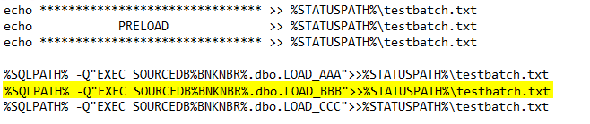 Random stored procedure in the batch file did not get executed ...