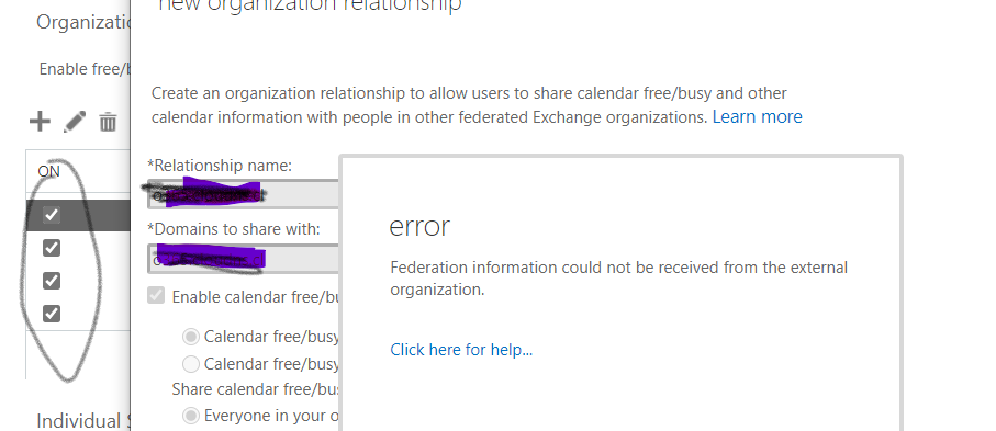 Unable to add office 365 domain on Organization sharing - Microsoft Q&A