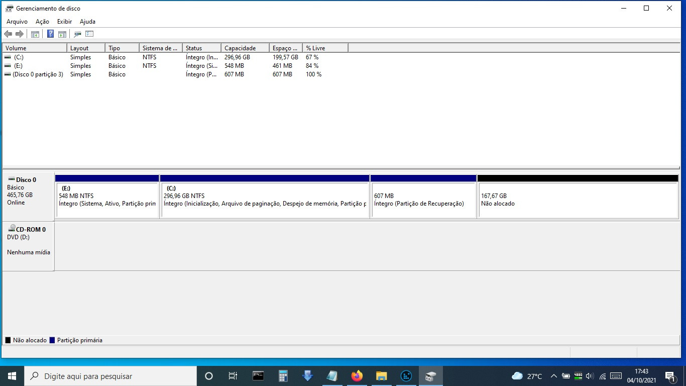 Como Alocar Particionar e Estender Disco no Windows 10. - Microsoft Q&A