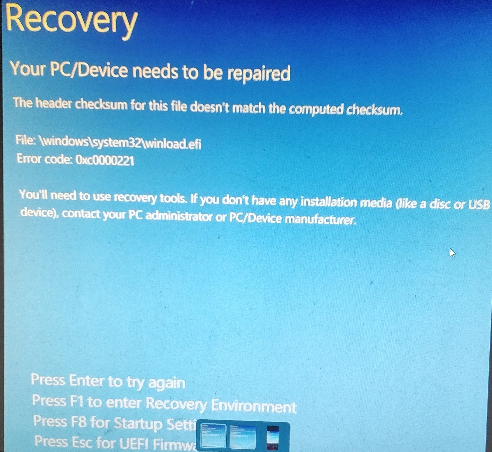 Blue Screen after rebooting - Microsoft Q&A