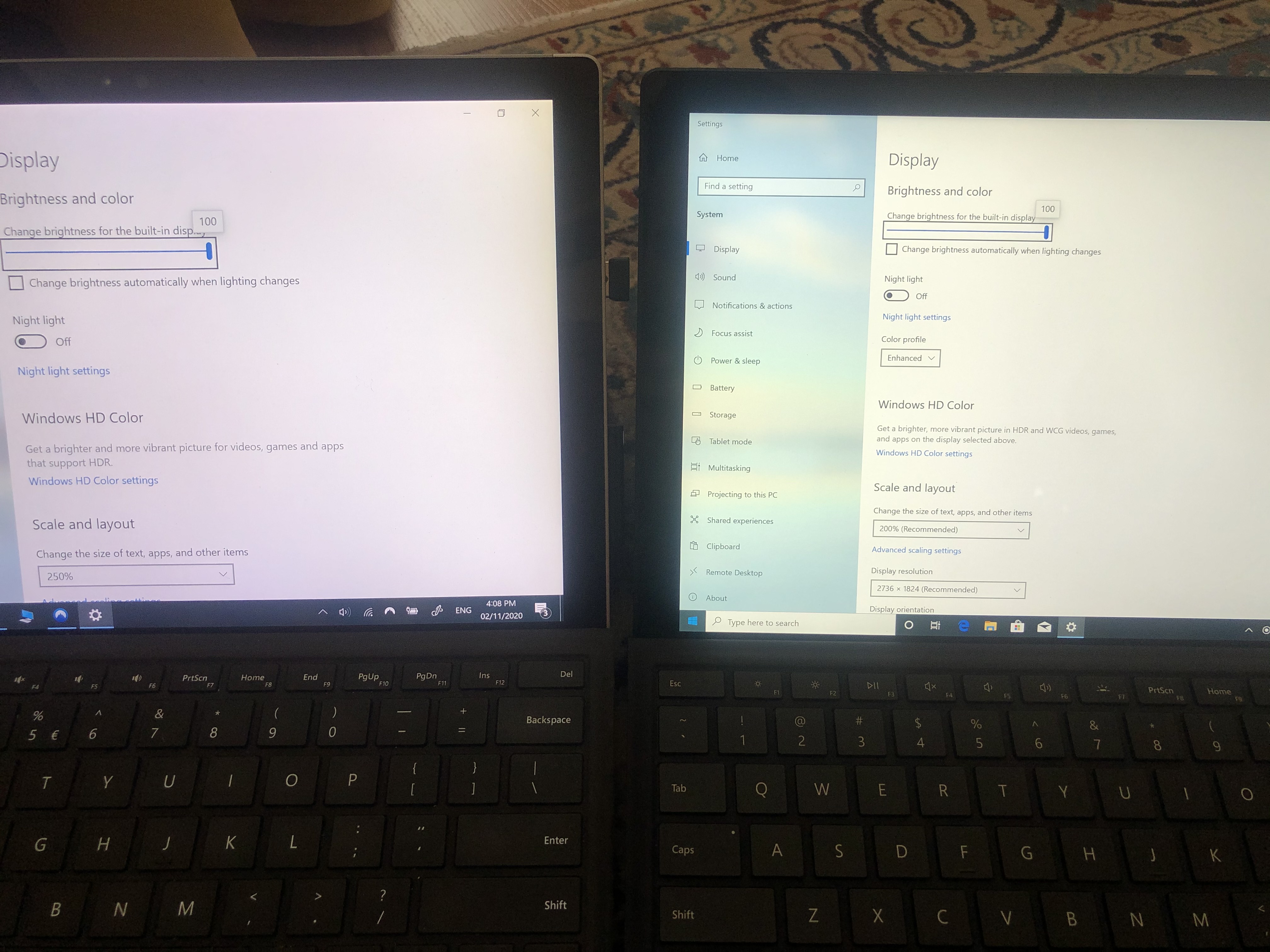 Microsoft Surface Pro 7 VAT-00027 液晶黄ばみ Surface Proの黄みがかった画面の色を直す方法【暖色→寒色
