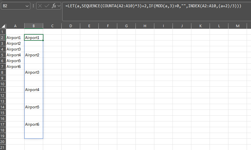 How to add auto multiple row at once by using two column data ...