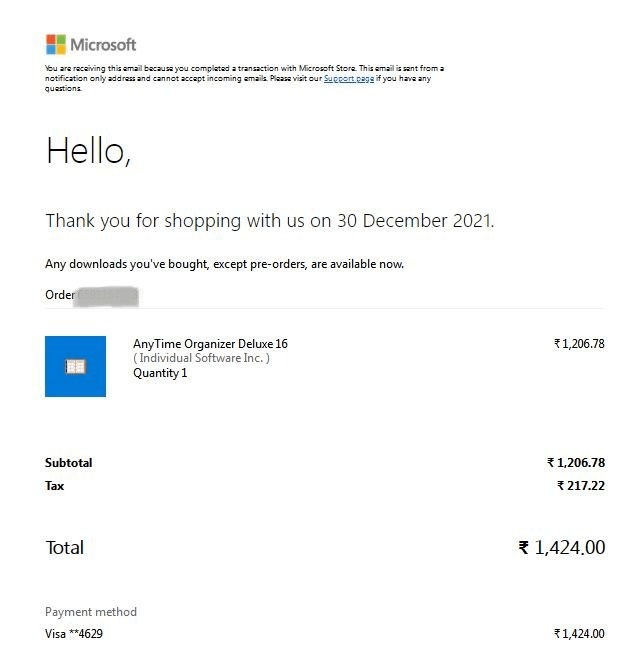 need activation key for software Order ************** - Microsoft Q&A